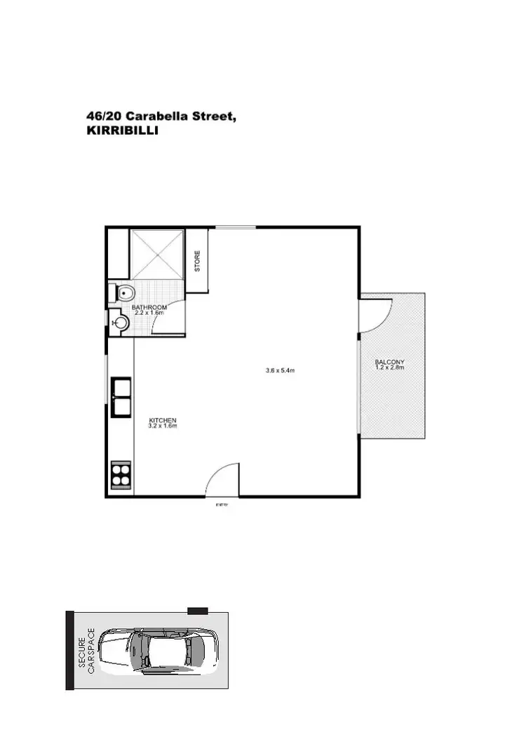 Floorplan of Homely studio listing, 46/20 Carabella Street, Kirribilli NSW 2061