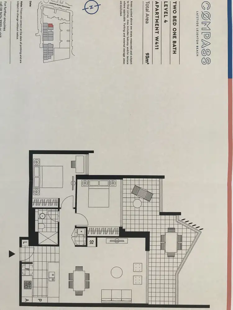 Floorplan of Homely apartment listing, 411/5 Cattalini Lane, North Fremantle WA 6159