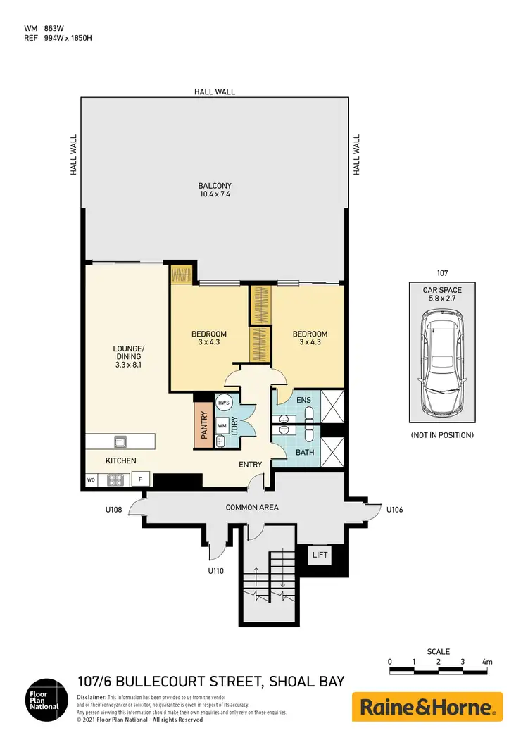 Floorplan of Homely unit listing, 107/6 Bullecourt Street, Shoal Bay NSW 2315