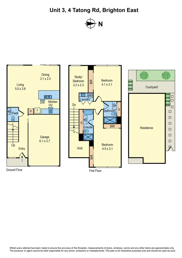 Floorplan of Homely townhouse listing, 3/4 Tatong Road, Brighton East VIC 3187