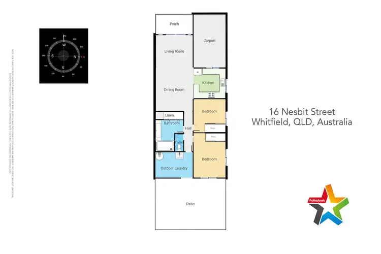 Floorplan of Homely semi-detached listing, 1/16 Nesbit Street, Whitfield QLD 4870