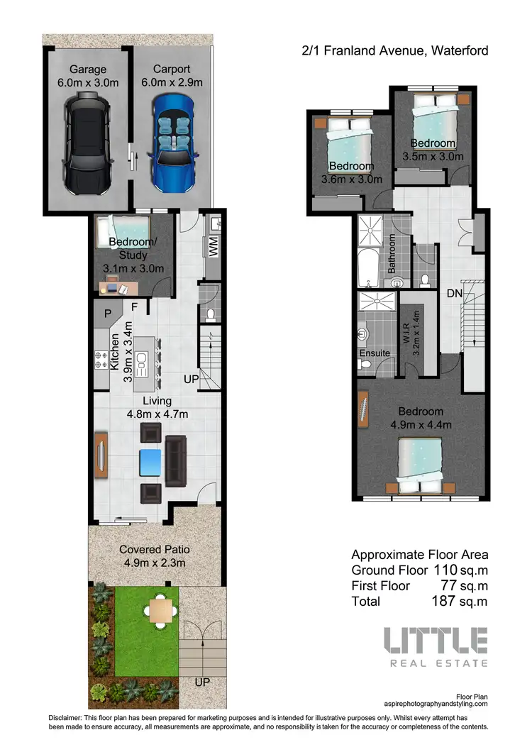 Floorplan of Homely townhouse listing, 2/1 Frankland Avenue, Waterford QLD 4133