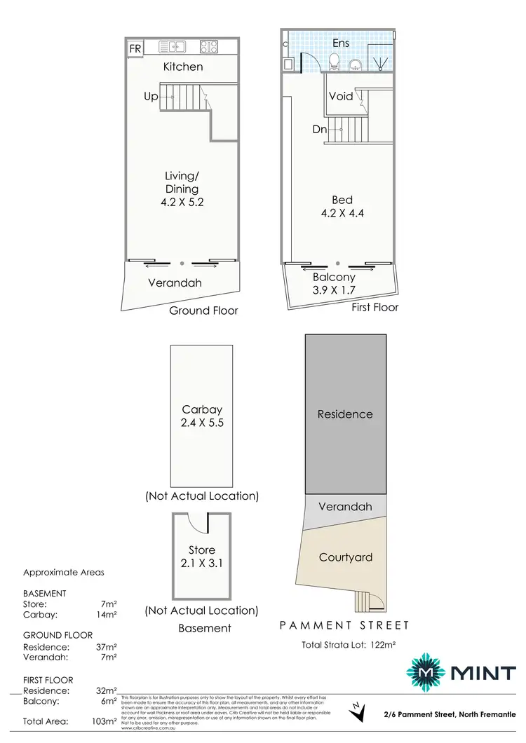 Floorplan of Homely house listing, 2/6 Pamment Street, North Fremantle WA 6159