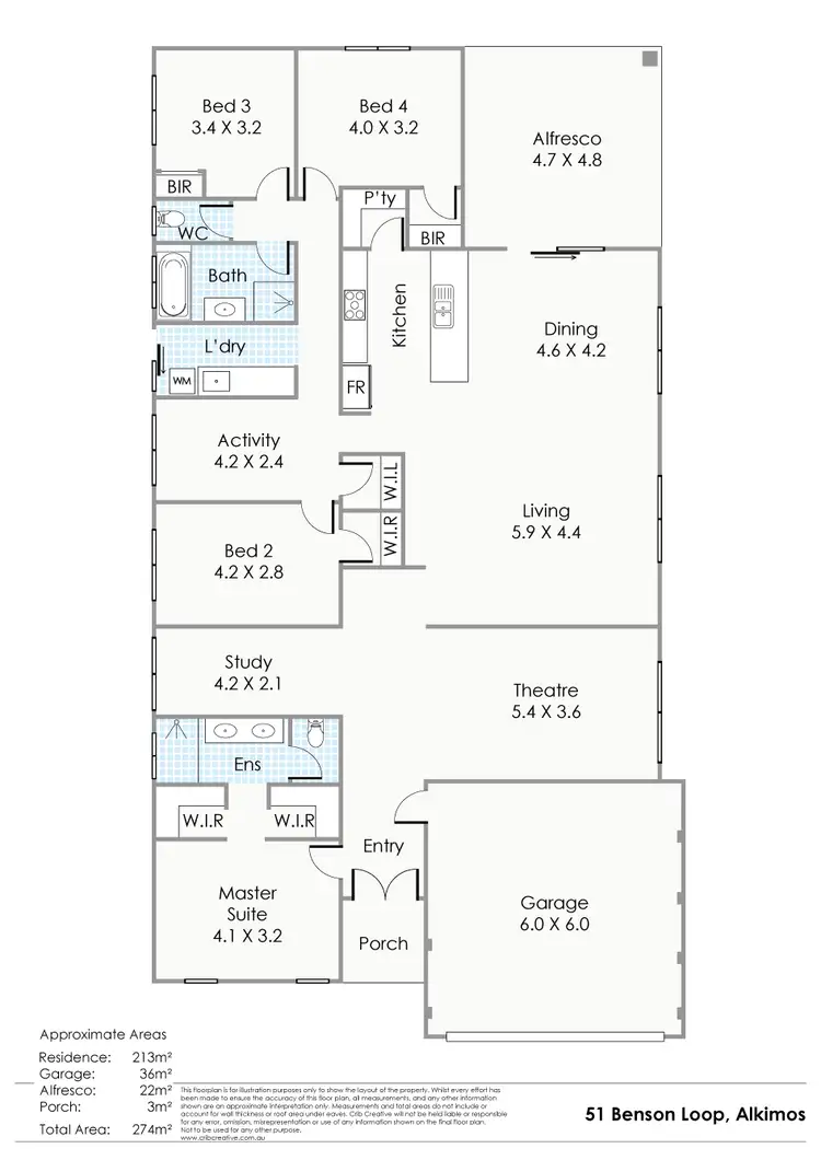 Floorplan of Homely house listing, 51 Benson Loop, Alkimos WA 6038