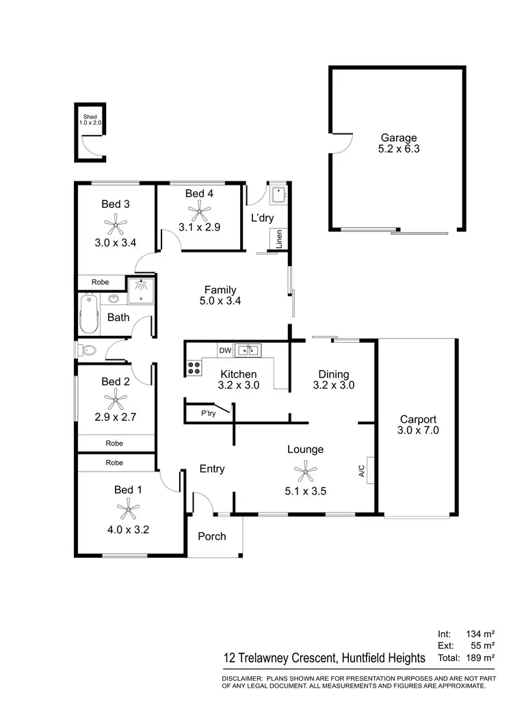 Floorplan of Homely house listing, 12 Trelawney Crescent, Huntfield Heights SA 5163