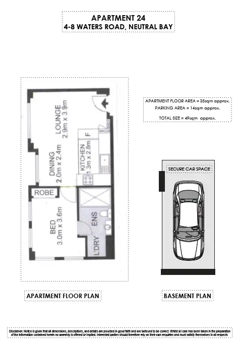 Floorplan of Homely apartment listing, 24/4-8 Waters Road, Neutral Bay NSW 2089