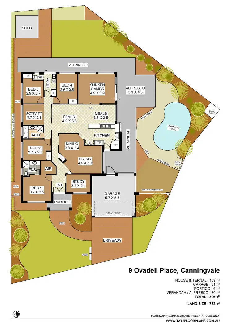 Floorplan of Homely house listing, 9 Ovadell Place, Canning Vale WA 6155