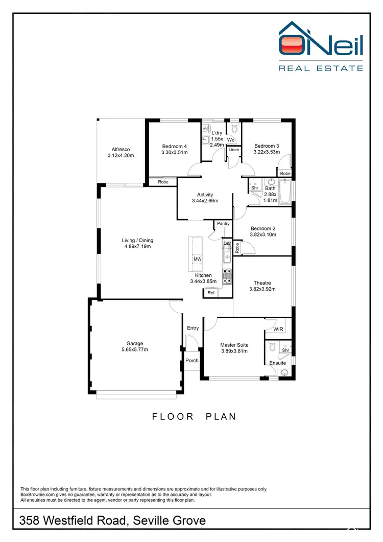 Floorplan of Homely house listing, 358 Westfield Road, Seville Grove WA 6112