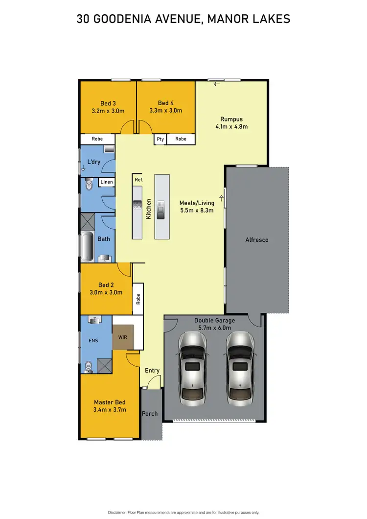 Floorplan of Homely house listing, 30 Goodenia Avenue, Manor Lakes VIC 3024