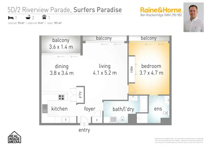 Floorplan of Homely unit listing, 5D/2 Riverview Parade, Surfers Paradise QLD 4217