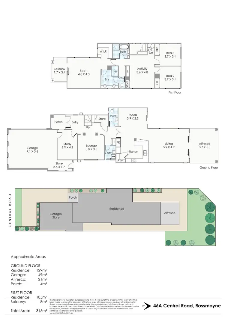 Floorplan of Homely house listing, 46A Central Road, Rossmoyne WA 6148