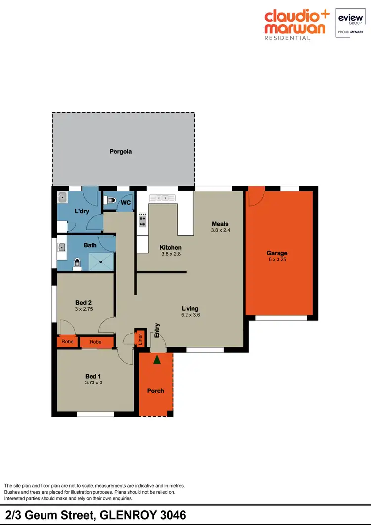Floorplan of Homely townhouse listing, 2/3 Geum Street, Hadfield VIC 3046