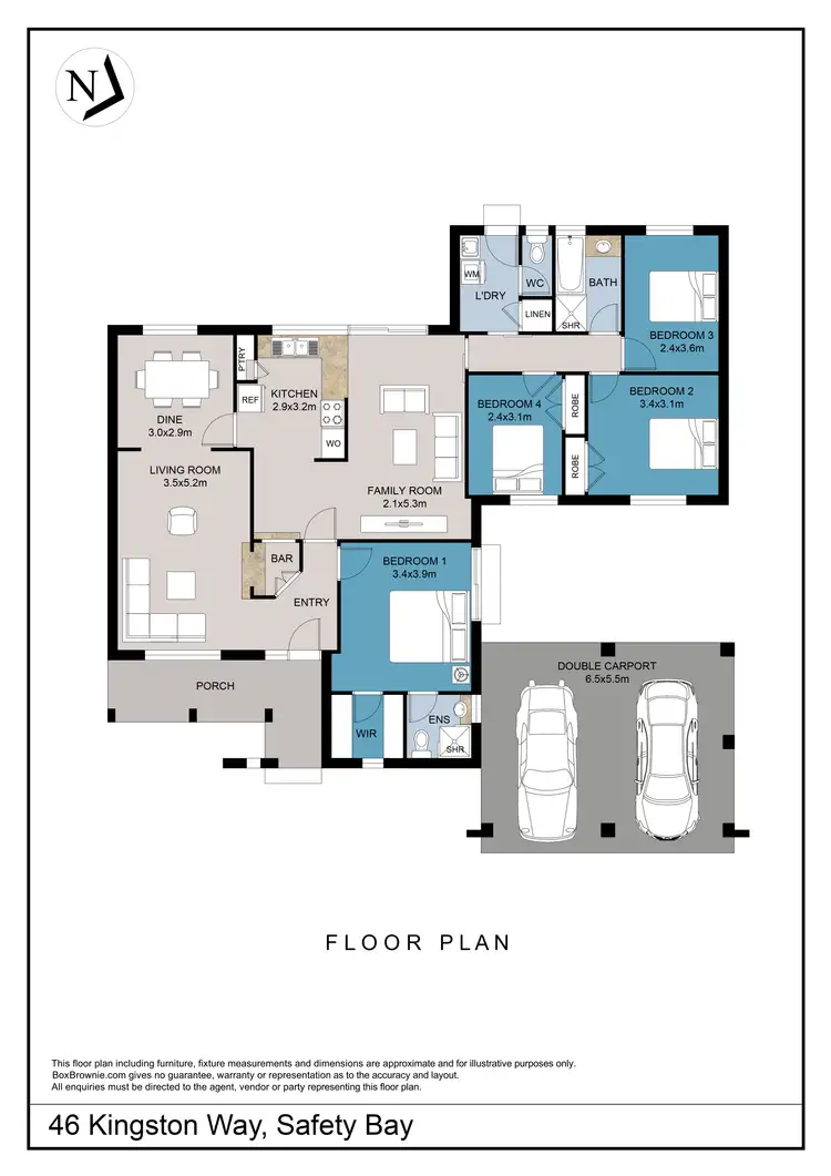 Floorplan of Homely house listing, 46 Kingston Way, Safety Bay WA 6169
