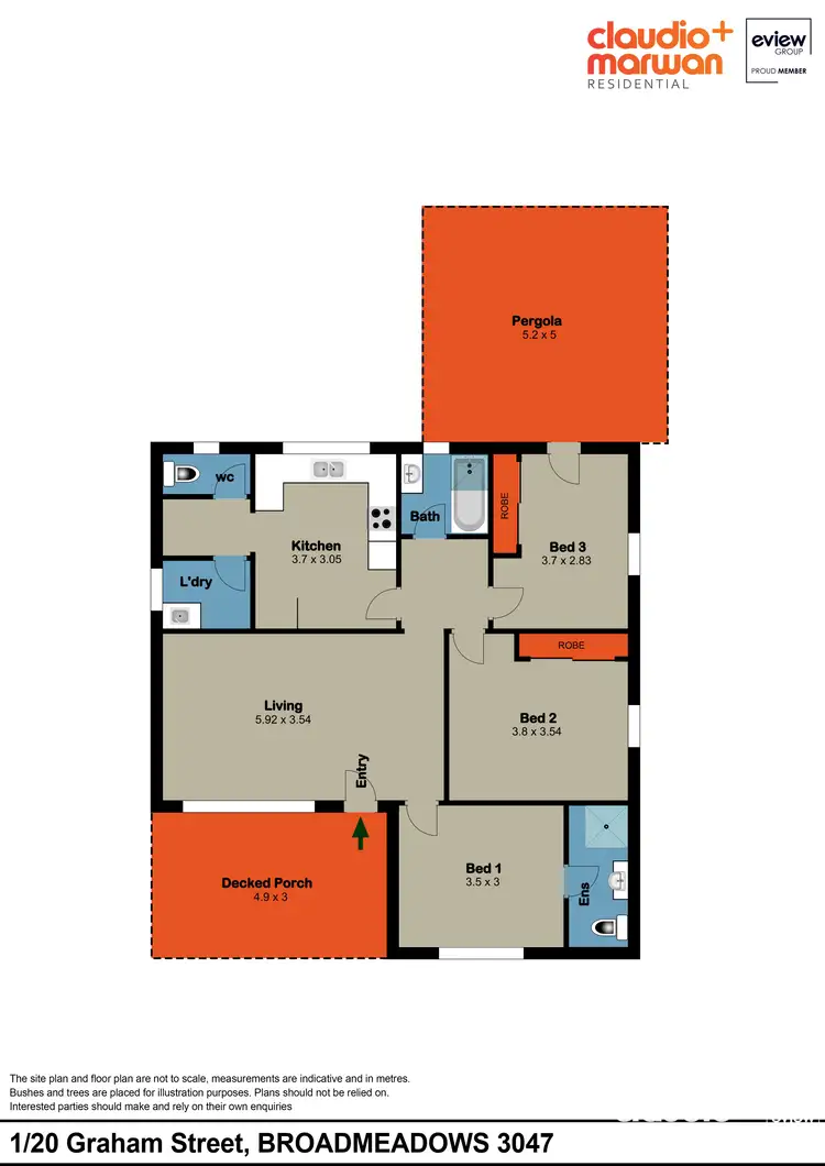 Floorplan of Homely house listing, 1/20 Graham Street, Broadmeadows VIC 3047
