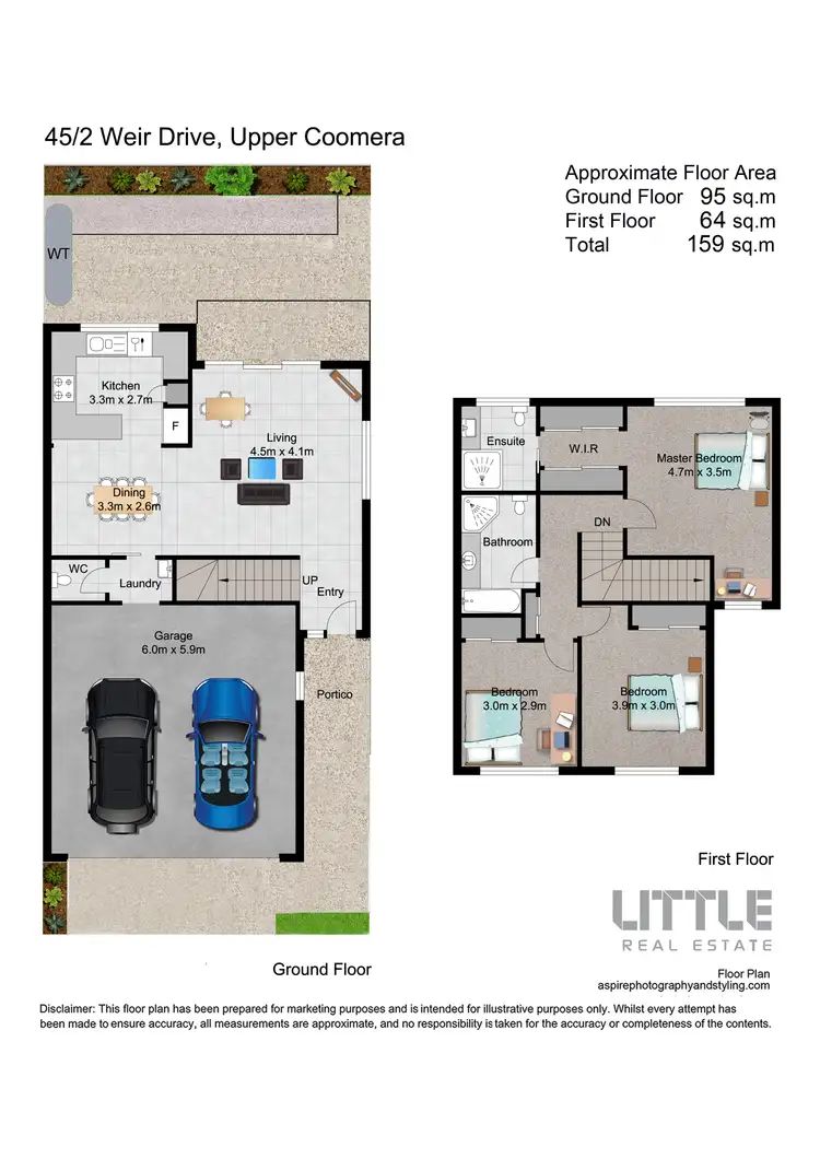 Floorplan of Homely townhouse listing, 45/2 Weir Drive, Upper Coomera QLD 4209