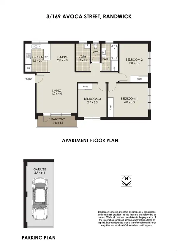 Floorplan of Homely apartment listing, 3/169 Avoca Street, Randwick NSW 2031