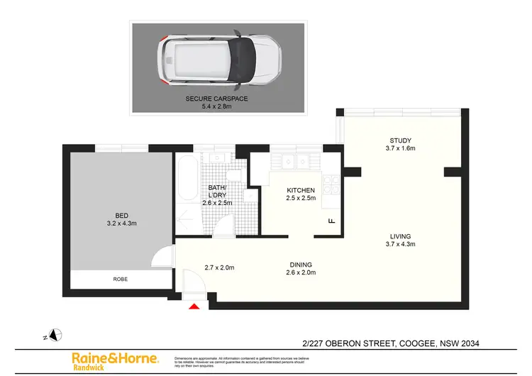 Floorplan of Homely apartment listing, 2/227 Oberon Street, Coogee NSW 2034