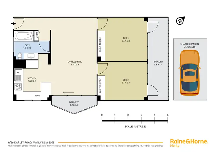 Floorplan of Homely unit listing, 9/66 Darley Road, Manly NSW 2095