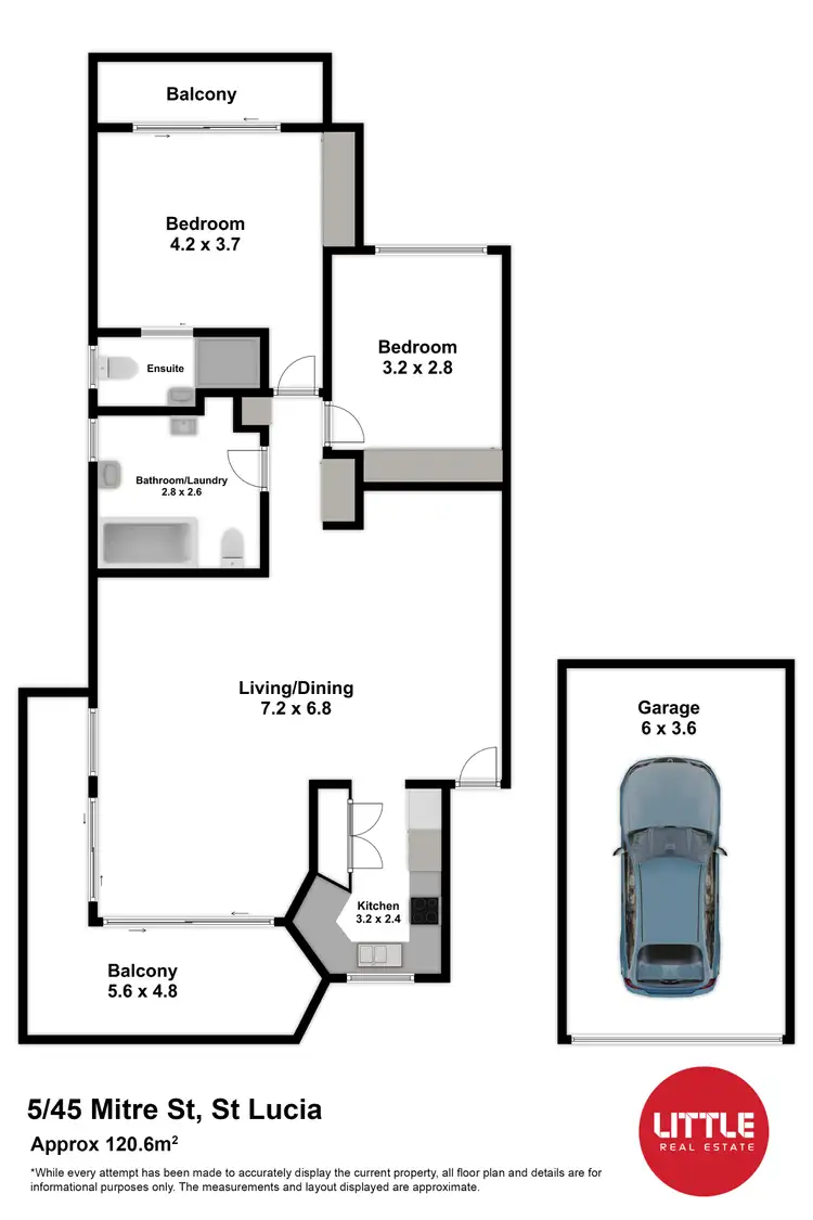 Floorplan of Homely apartment listing, 5/45 Mitre Street, St Lucia QLD 4067