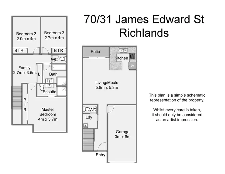 Floorplan of Homely townhouse listing, 70/31 James Edward Street, Richlands QLD 4077