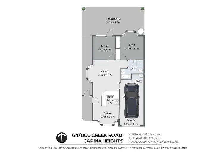 Floorplan of Homely townhouse listing, 64/1160 Creek Road, Carina Heights QLD 4152