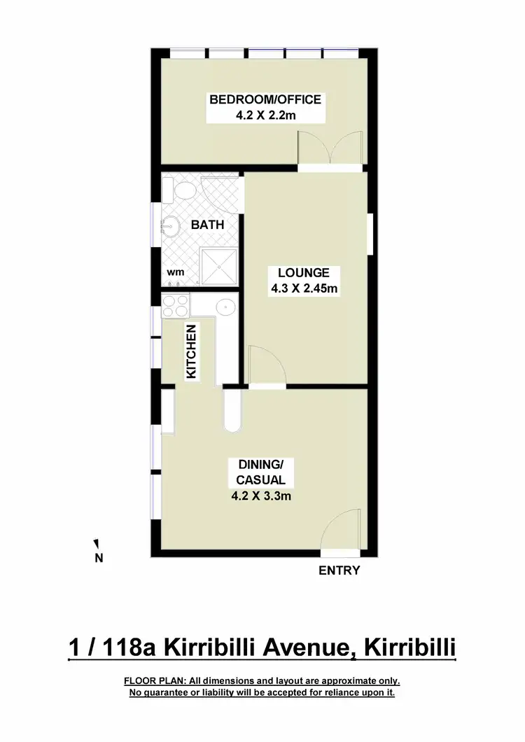 Floorplan of Homely apartment listing, 1/118A Kirribilli Avenue, Kirribilli NSW 2061