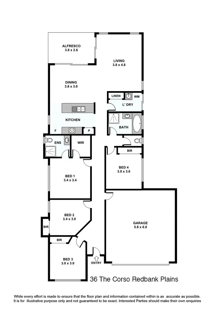 Floorplan of Homely house listing, 36 The Corso, Redbank Plains QLD 4301