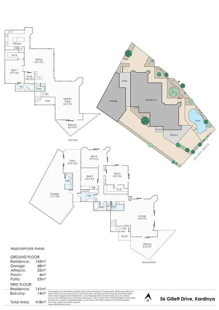 Floorplan of Homely house listing, 56 Gillett Drive, Kardinya WA 6163