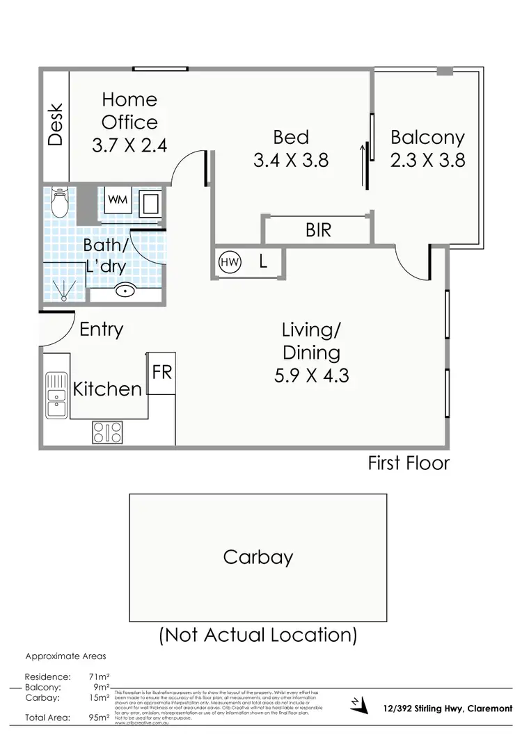 Floorplan of Homely apartment listing, 12/392 Stirling Highway, Claremont WA 6010