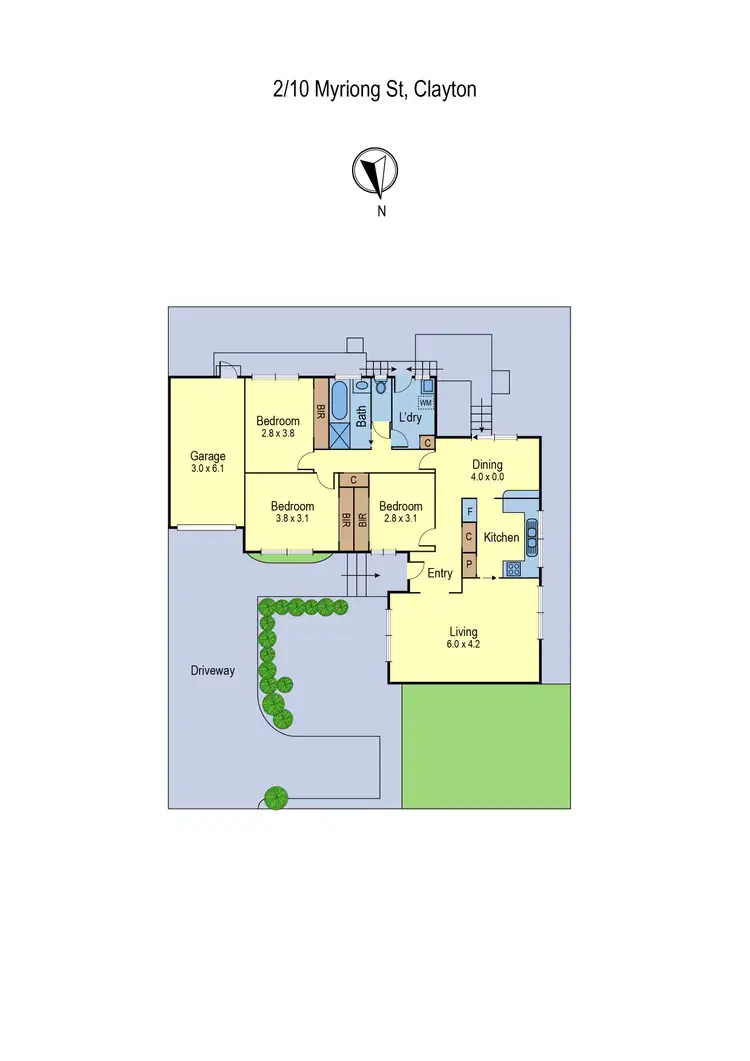 Floorplan of Homely house listing, 2/10 Myriong Street, Clayton VIC 3168