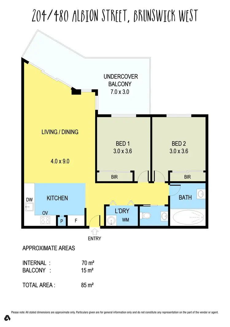 Floorplan of Homely apartment listing, 204/480 Albion Street, Brunswick West VIC 3055