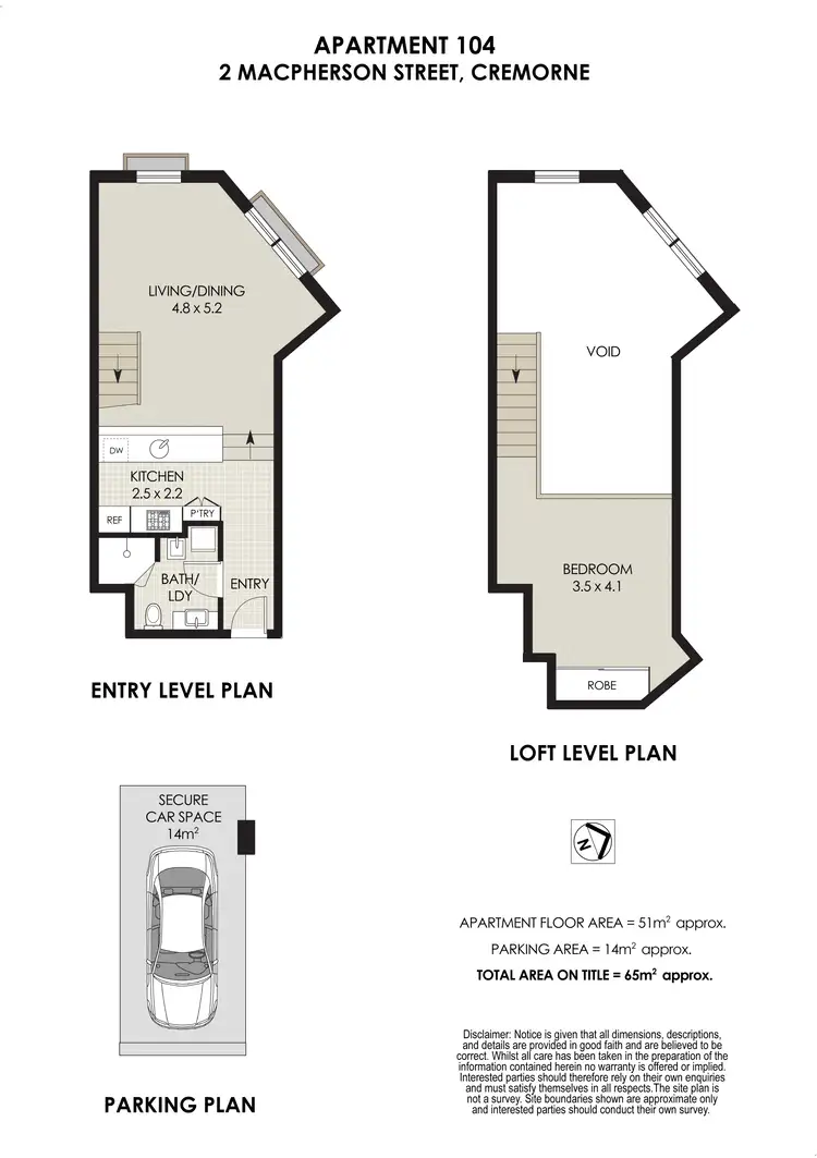 Floorplan of Homely apartment listing, 104/2 Macpherson Street, Cremorne NSW 2090
