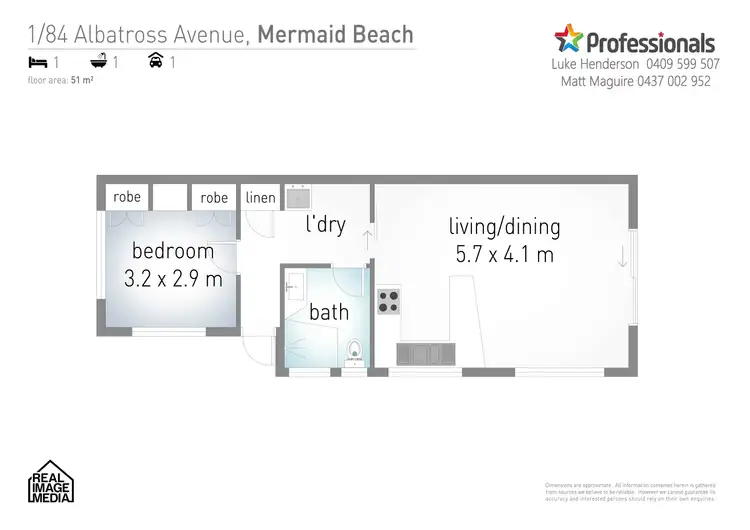 Floorplan of Homely unit listing, 1/84 Albatross Avenue, Mermaid Beach QLD 4218