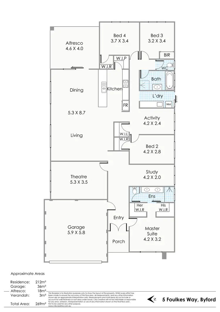 Floorplan of Homely house listing, 5 Foulkes Way, Byford WA 6122