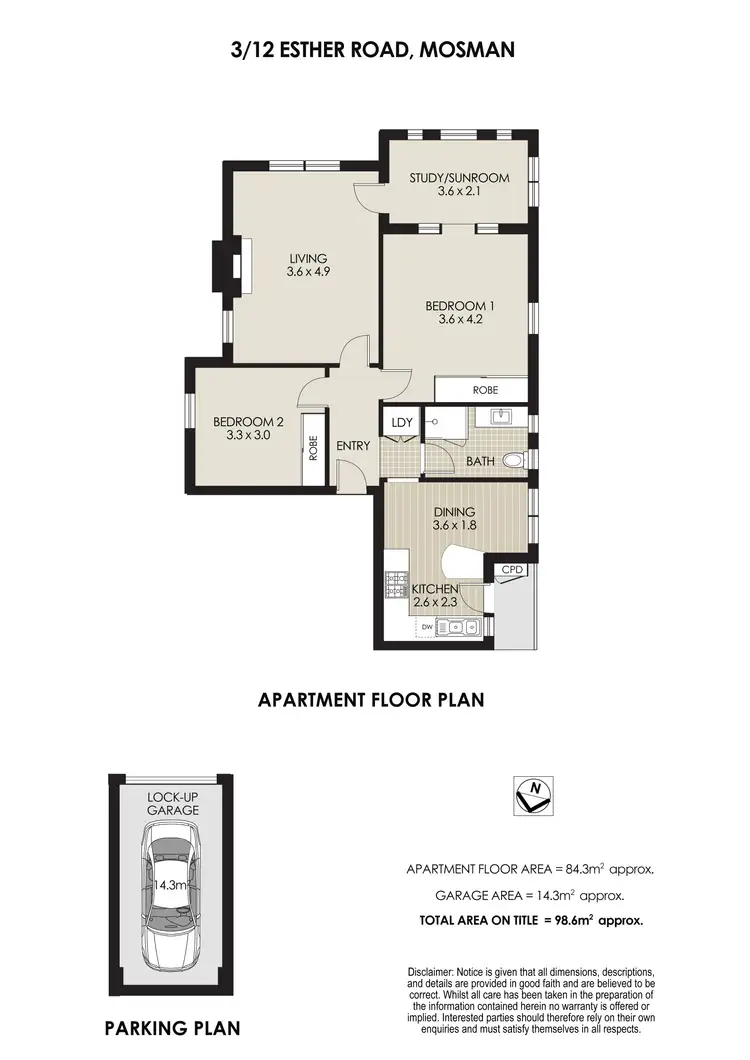 Floorplan of Homely apartment listing, 3/12 Esther Road, Mosman NSW 2088