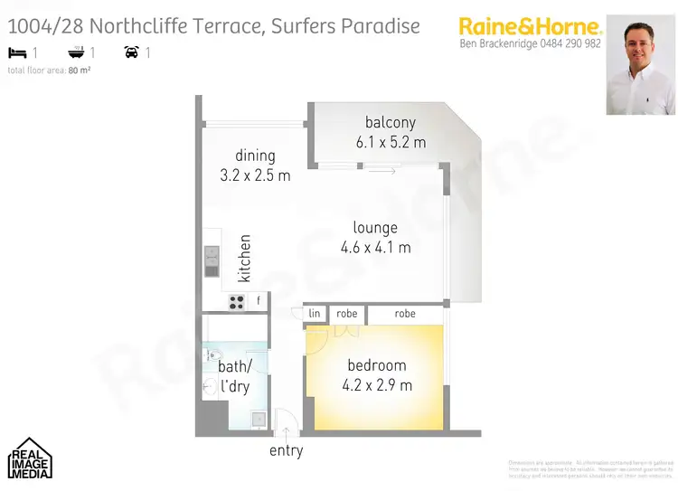 Floorplan of Homely unit listing, 1004/28 Northcliffe Tce, Surfers Paradise QLD 4217