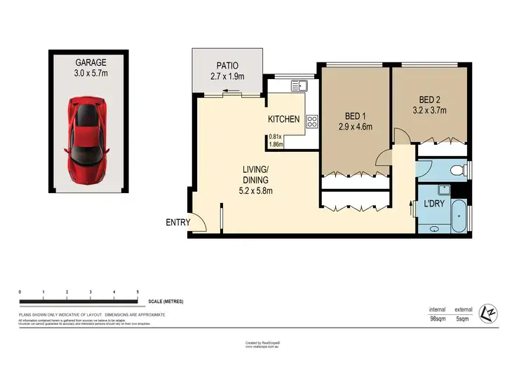 Floorplan of Homely unit listing, 2/68 Bellevue Terrace, St Lucia QLD 4067