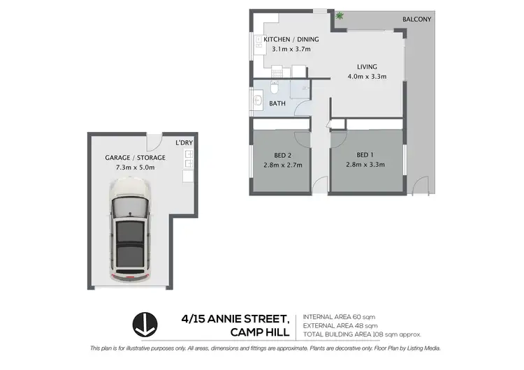 Floorplan of Homely apartment listing, 4/15 Annie Street, Camp Hill QLD 4152
