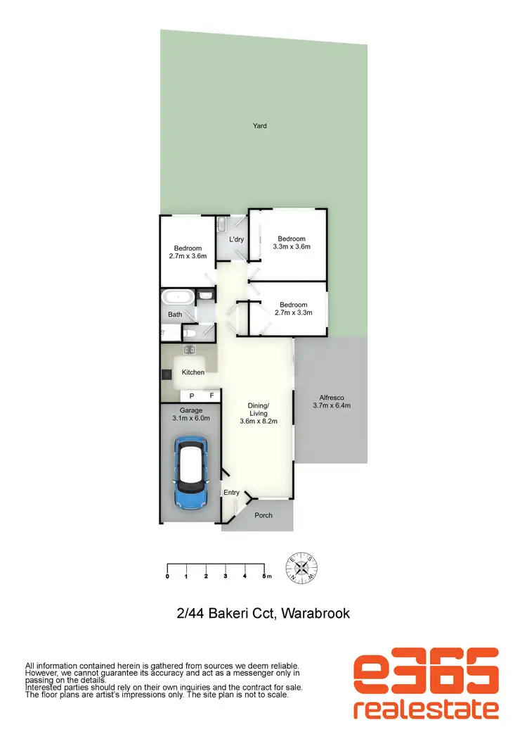 Floorplan of Homely semi-detached listing, 2/44 Bakeri Circuit, Warabrook NSW 2304