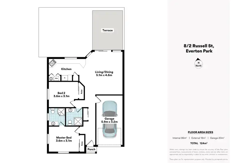 Floorplan of Homely villa listing, 8/2 Russell Street, Everton Park QLD 4053