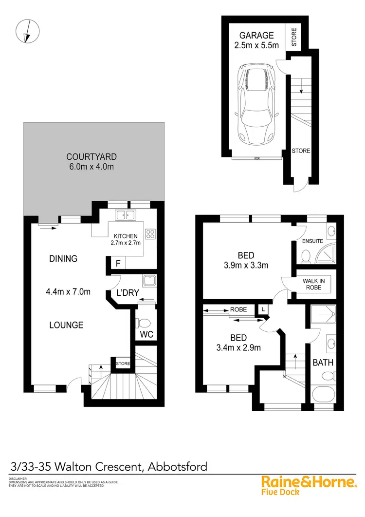 Floorplan of Homely townhouse listing, 3/33-35 Walton Crescent, Abbotsford NSW 2046