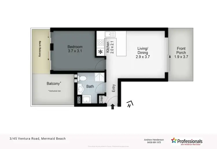 Floorplan of Homely unit listing, 3/45 Ventura Road, Mermaid Beach QLD 4218