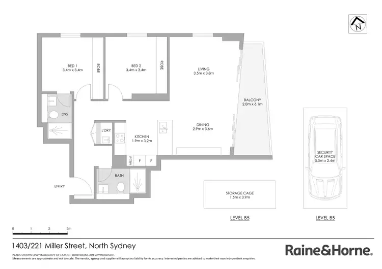Floorplan of Homely apartment listing, 1403/221 Miller Street, North Sydney NSW 2060