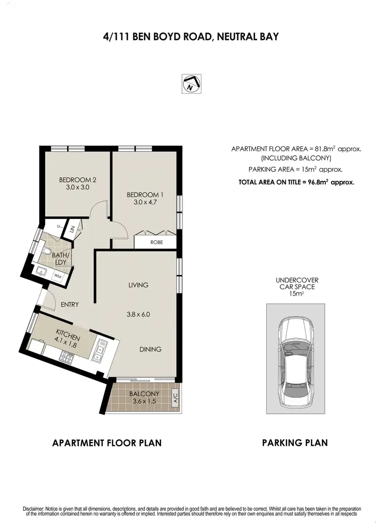 Floorplan of Homely apartment listing, 4/111 Ben Boyd Road, Neutral Bay NSW 2089