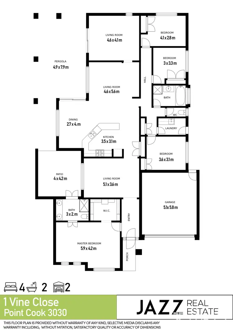 Floorplan of Homely house listing, 1 Vine Close, Point Cook VIC 3030