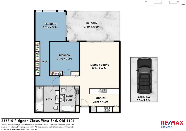 Floorplan of Homely unit listing, 255/10 Pidgeon Close, West End QLD 4101