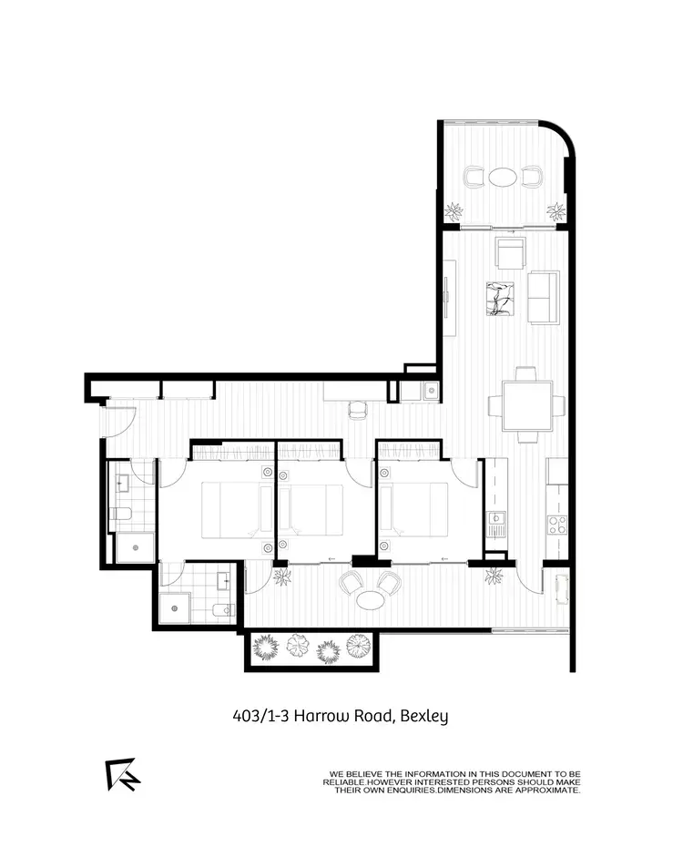 Floorplan of Homely apartment listing, 403/1-3 Harrow Road, Bexley NSW 2207