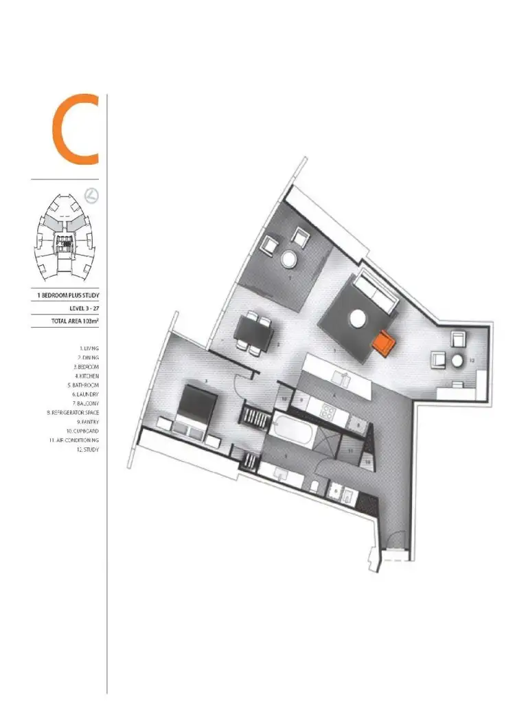 Floorplan of Homely unit listing, 504/9 Hamilton Avenue, Surfers Paradise QLD 4217