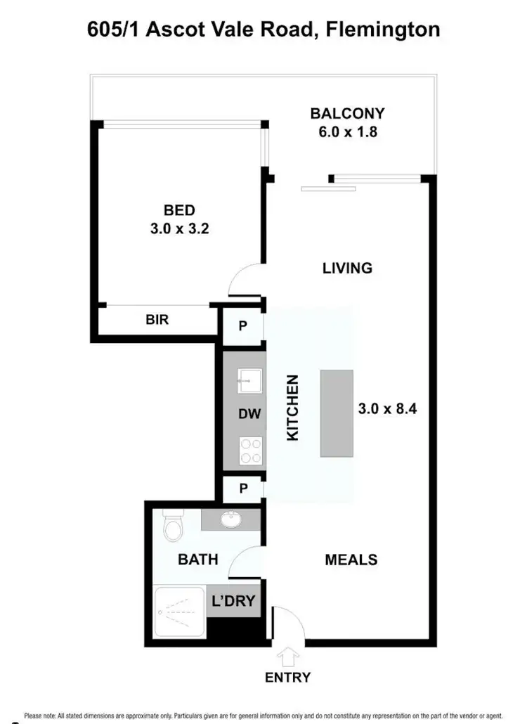 Floorplan of Homely apartment listing, 605/1 Ascot Vale Road, Flemington VIC 3031