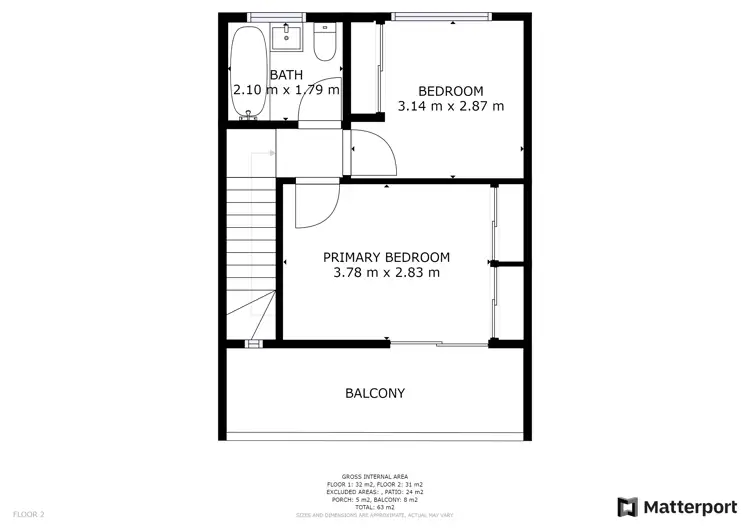 Floorplan of Homely townhouse listing, 2/6 Yarrow Street, Queanbeyan NSW 2620